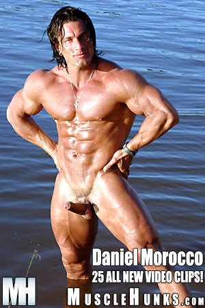 It's Summertime and the time for Arts Festivals everywhere...and what better work of art can be found than the perfect, symmetrical, luscious musculature of big-cocked Argentinian muscleman Daniel Morocco? With 25 mouth-watering video clips, and - as an added bonus - 27 all-new images added to Daniel's jaw-dropping image galleries. Art - and Summer - don't get no hotter'n this!